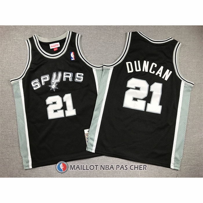 Maillot Enfant San Antonio Spurs Tim Duncan NO 21 Mitchell & Ness 1998-99 Noir